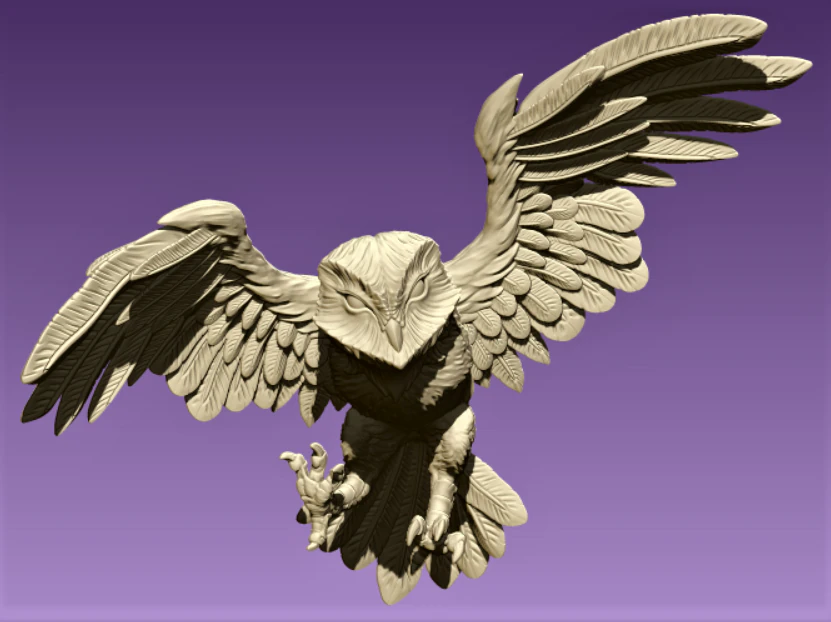 Owl 3D Print Model .c4d .max .obj .3ds .fbx .stl .blend 