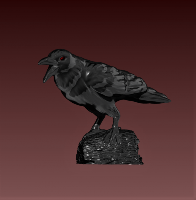 Crow 3D 模型 .c4d .max .obj .3ds .fbx .stl .blend 