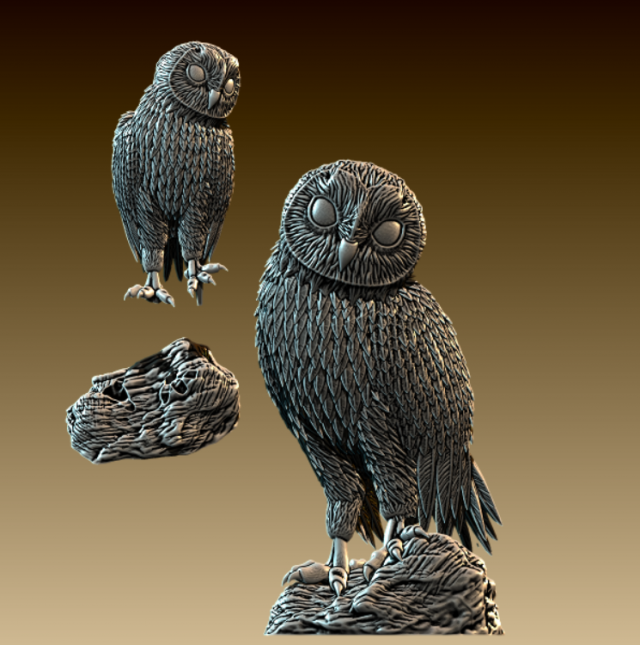 Barn Owl 3Dプリントモデル .c4d .max .obj .3ds .fbx .stl .blend 