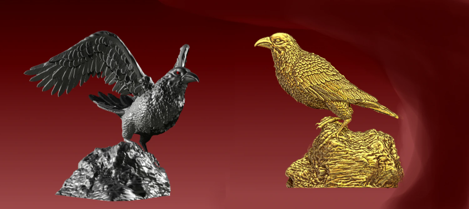 Crow 3D Print Model .c4d .max .obj .3ds .fbx .stl .blend
