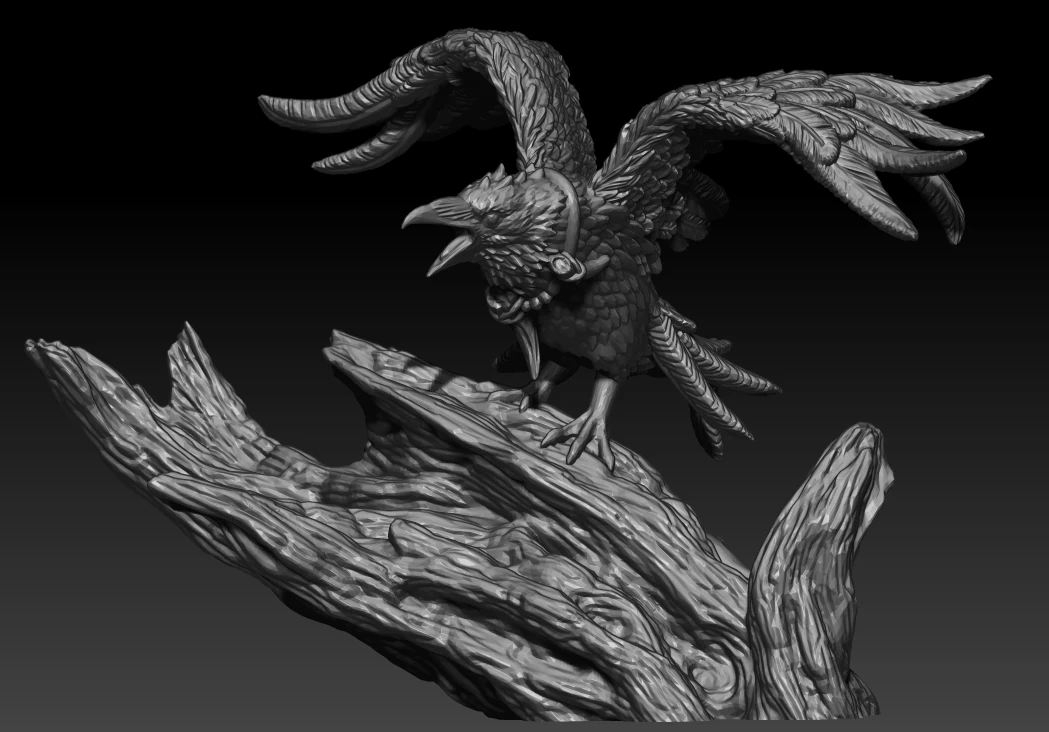 Crow 3D Print Model .c4d .max .obj .3ds .fbx .stl .blend 