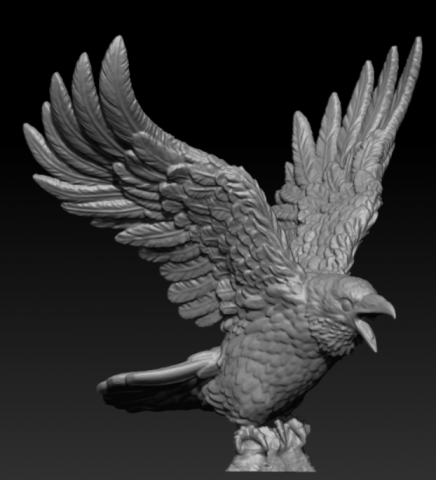 Crow 3D Print Model .c4d .max .obj .3ds .fbx .stl .blend 