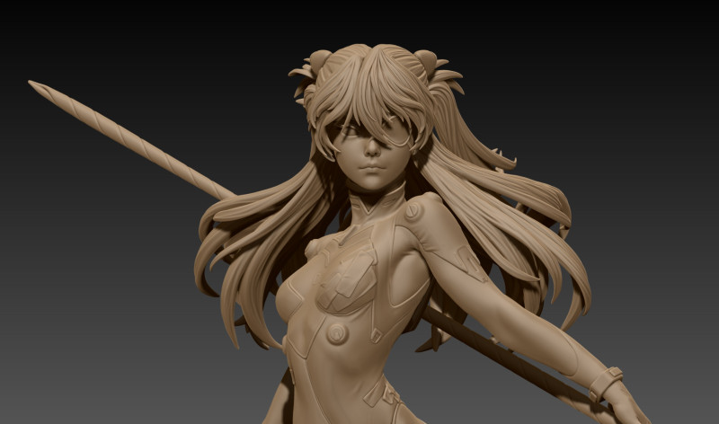 Asuka Model Cetak 3D .c4d .max .obj .3ds .fbx .stl .blend 