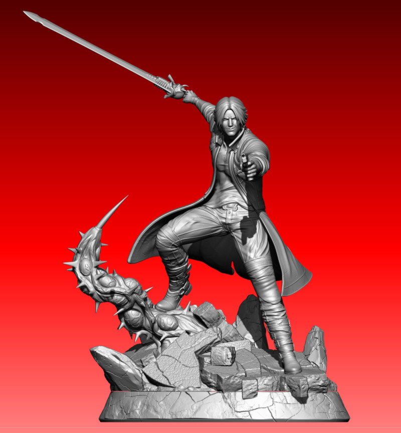 Devil May Cry Dante 3D Print Model .c4d .max .obj .3ds .fbx .stl .blend 