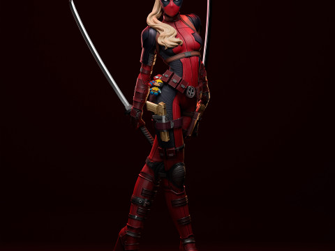 Lady Deadpool Model Cetak 3D