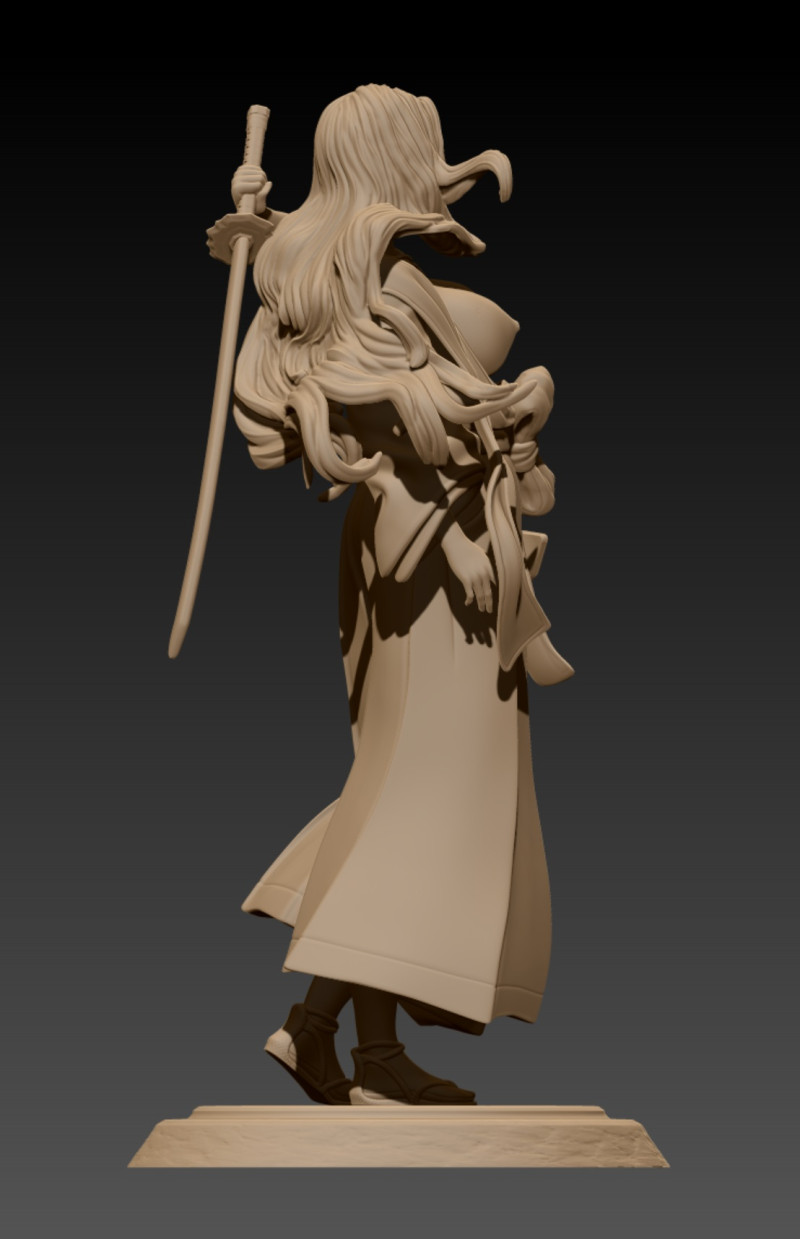 Matsumoto Rangiku Bleach Anime 3D 프린트 모델 .c4d .max .obj .3ds .fbx .stl .blend 
