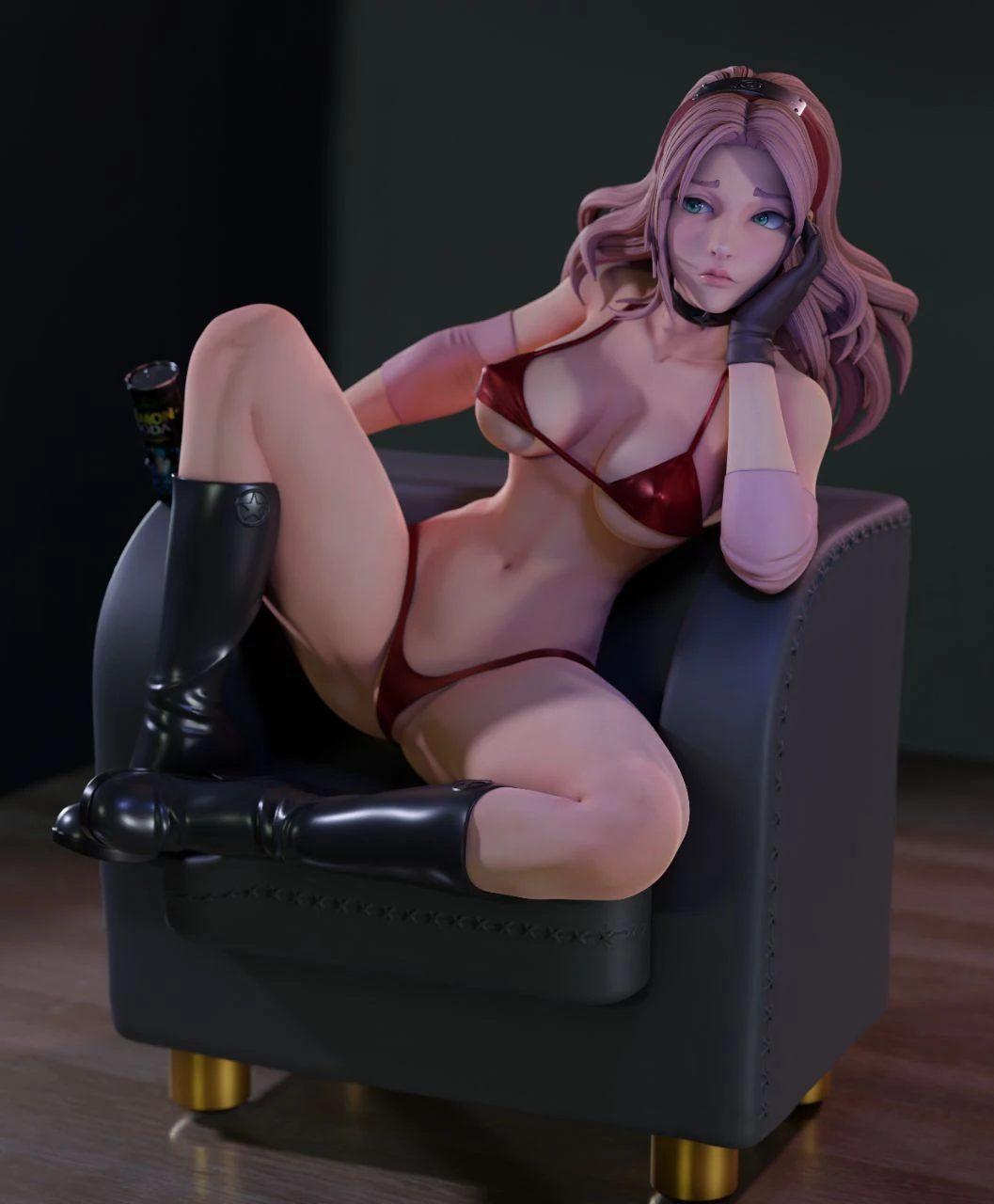 SAKURA HARUNO FROM NARUTO 3D Model .c4d .max .obj .3ds .fbx .stl .blend 