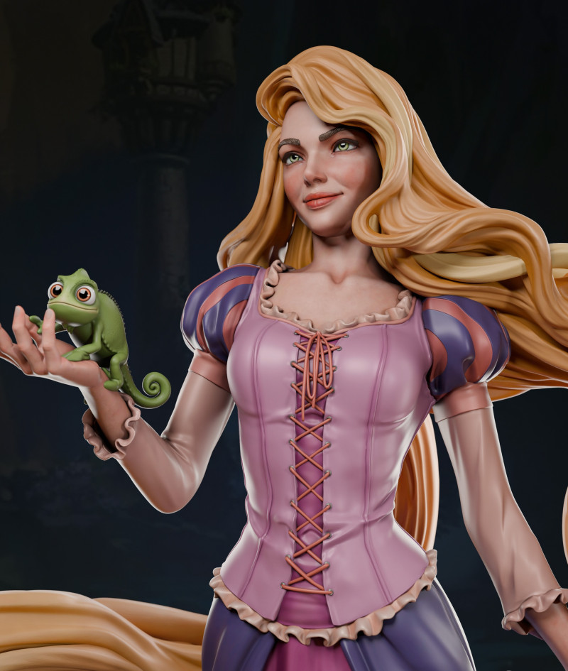 Rapunzel 3D 프린트 모델 .c4d .max .obj .3ds .fbx .stl .blend 