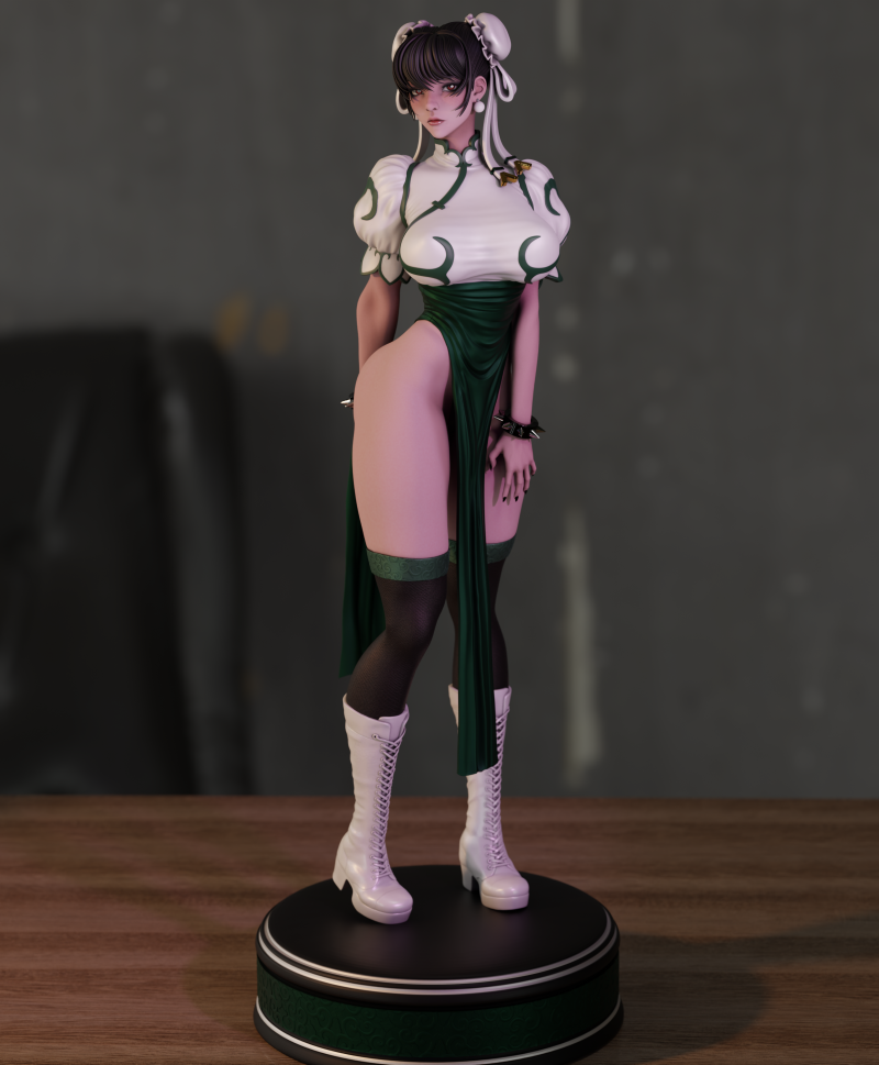 Chun Li 3Dプリントモデル .c4d .max .obj .3ds .fbx .stl .blend