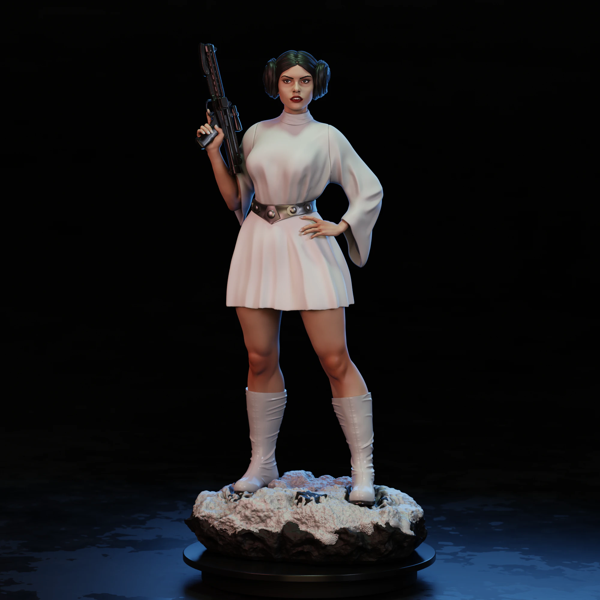 Princesa Leia 3D Print Model .c4d .max .obj .3ds .fbx .stl .blend