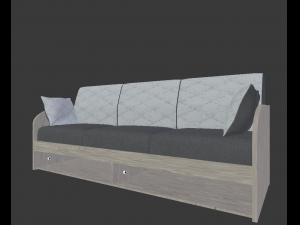 bed with drawers 3D 模型