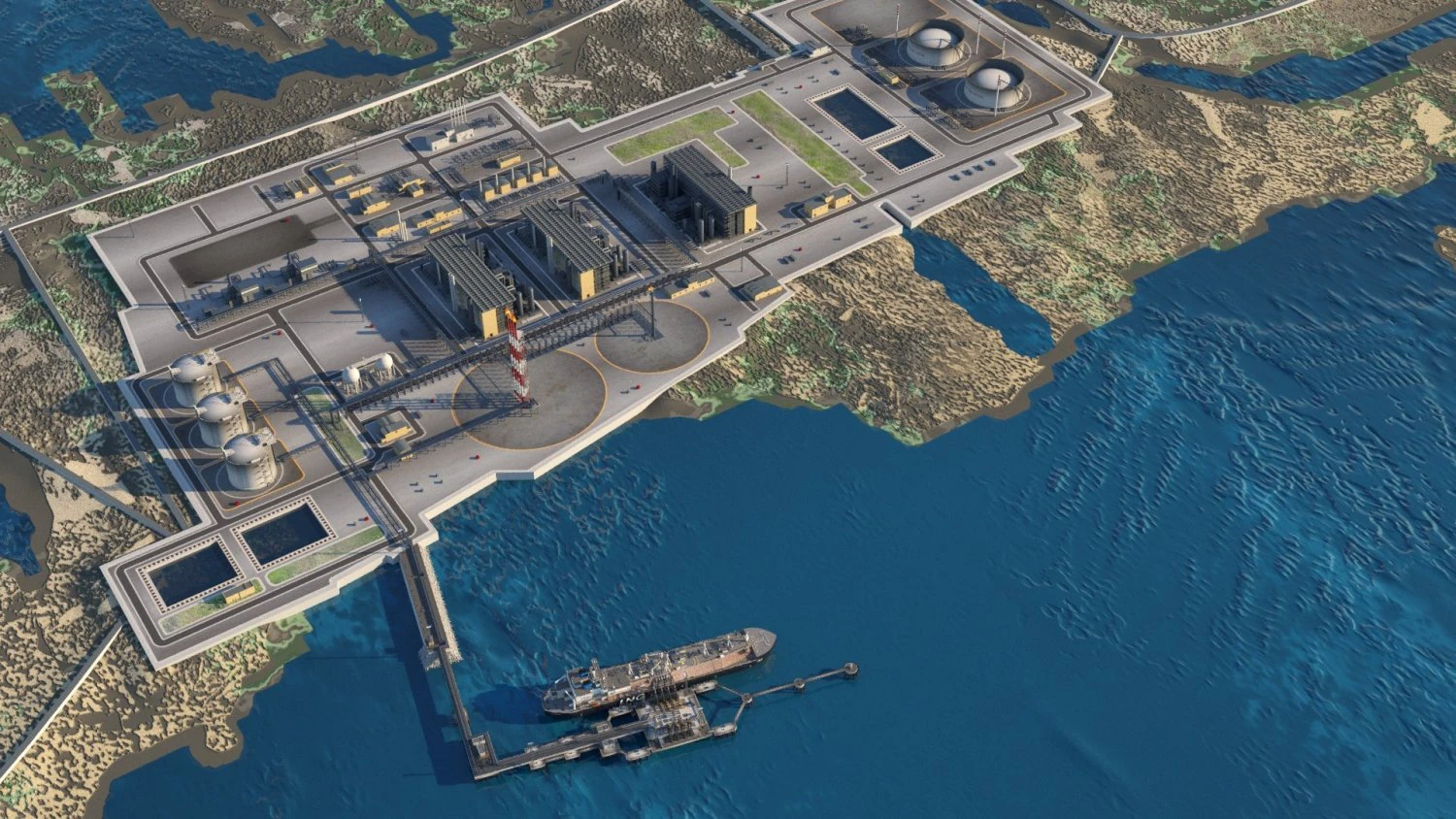 Port terminal 3D Model .c4d .max .obj .3ds .fbx .stl .blend 