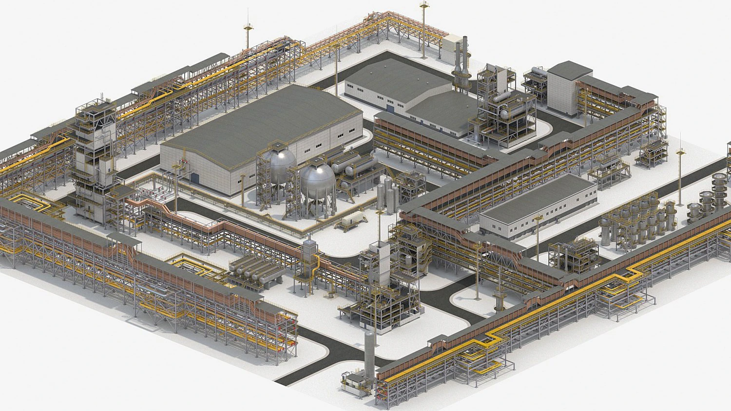 Factory 3D Model .c4d .max .obj .3ds .fbx .stl .blend 