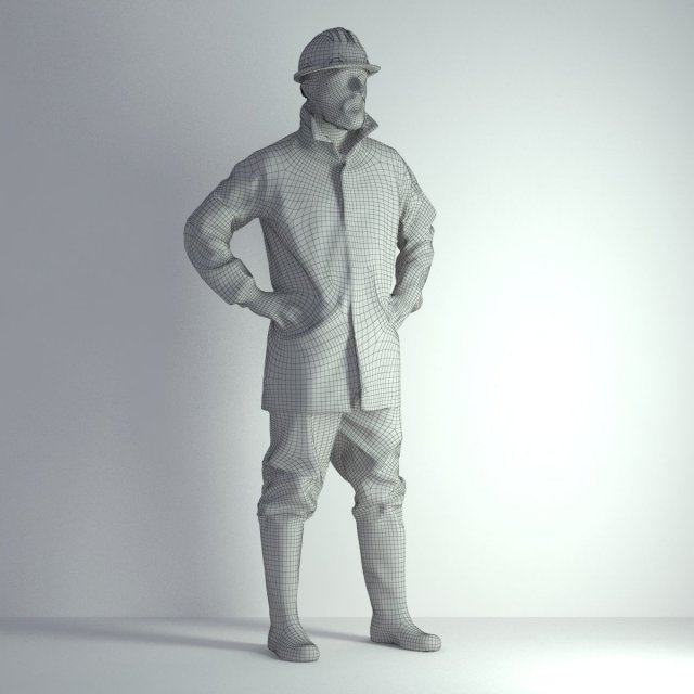 Man Worker Safety 3D Модель .c4d .max .obj .3ds .fbx .stl .blend 