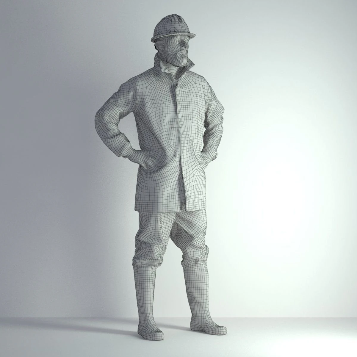 Man Worker Safety 3D Model .c4d .max .obj .3ds .fbx .stl .blend 