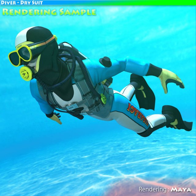 Diver - Dry Suit Modelo 3D .c4d .max .obj .3ds .fbx .stl .blend 