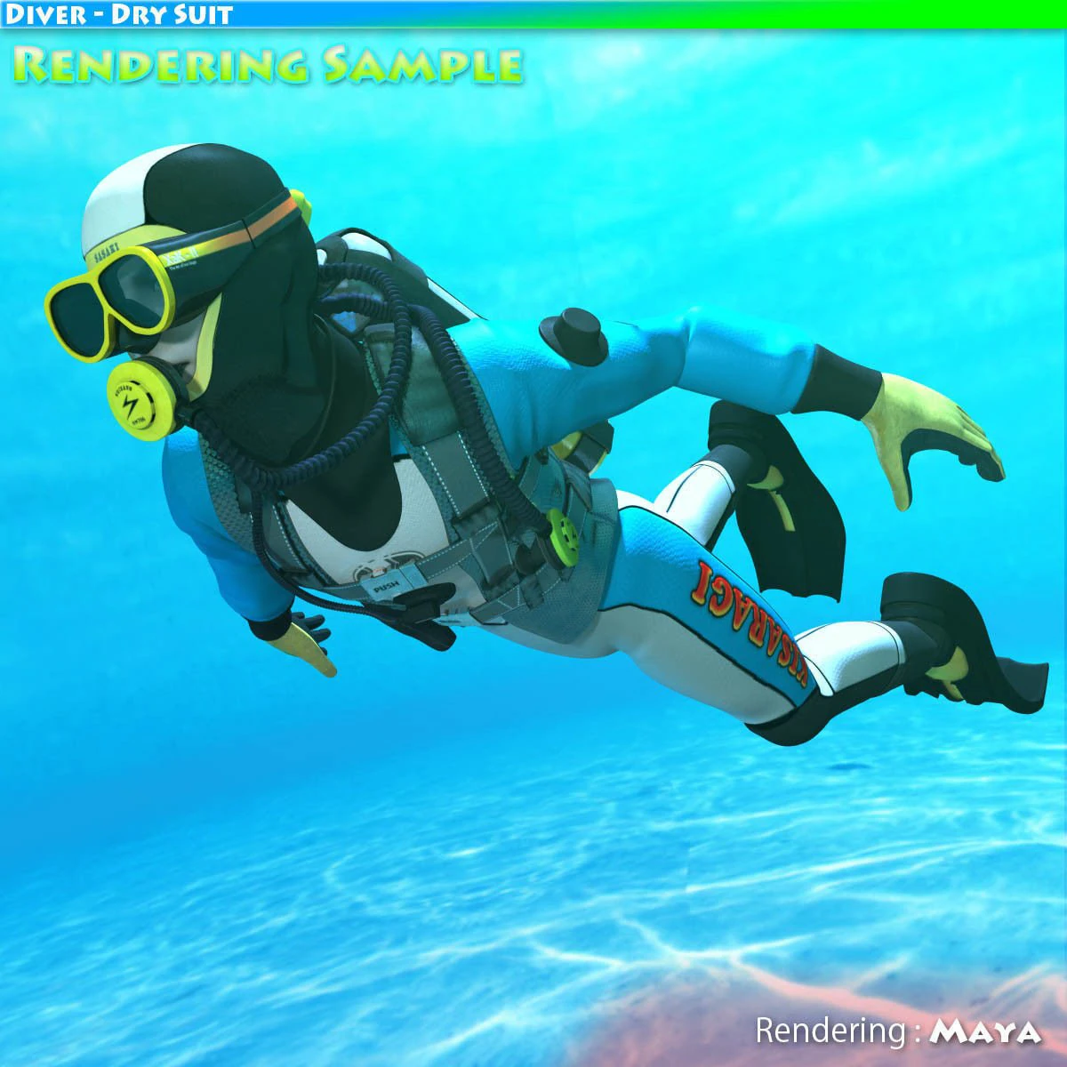 Diver - Dry Suit 3D Model .c4d .max .obj .3ds .fbx .stl .blend 
