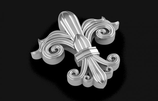 fleur de lis 3D Модель .c4d .max .obj .3ds .fbx .stl .blend 
