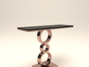 copper with black modern console Model 3D