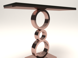 copper with black modern console Model 3D