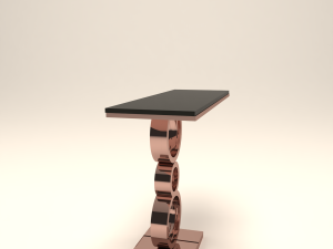 copper with black modern console Model 3D
