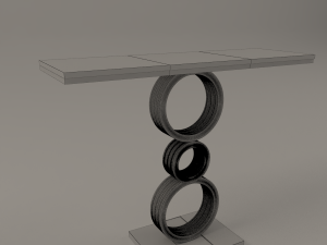 copper with black modern console Model 3D