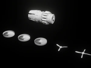 silnik odrzutowy Model 3D