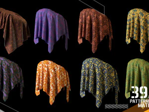 39 patterned fabric materialvol2 sbsar spsm CG Textures