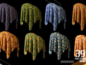 39 patterned fabric materialvol2 sbsar spsm CG Textures