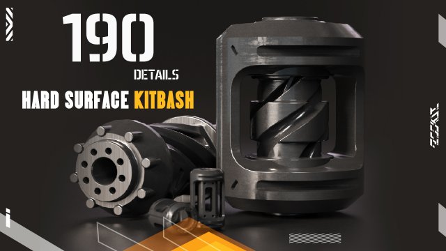 Hard Surface KITBASH190 DETAILS Model 3D .c4d .max .obj .3ds .fbx .stl .blend 