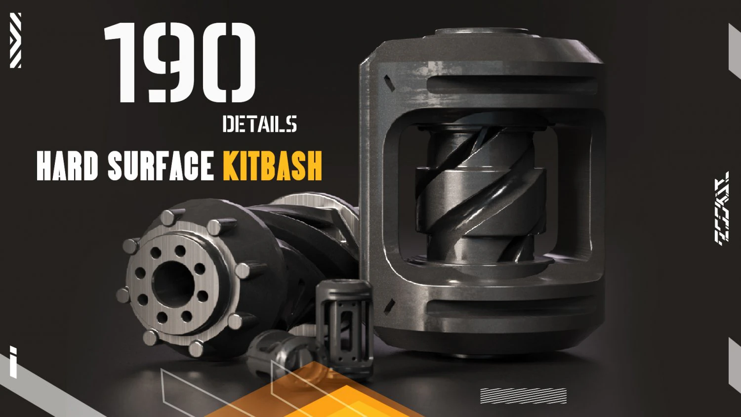 Hard Surface KITBASH190 DETAILS 3D Model .c4d .max .obj .3ds .fbx .stl .blend 