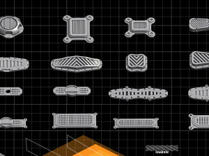 Hard Surface KITBASH190 DETAILS 3D Model