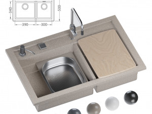 olif sink and faucet - alveus atrox 3D मॉडल