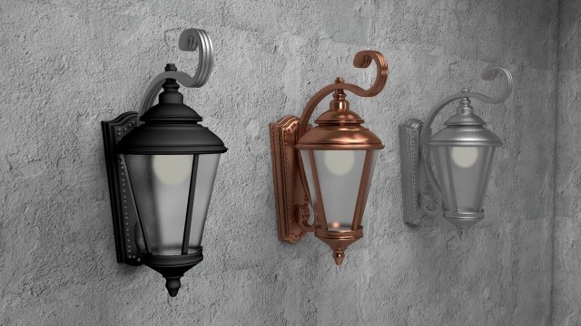 street wall lamp 3D Model .c4d .max .obj .3ds .fbx .stl .blend