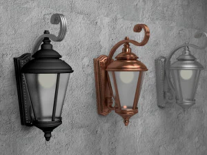 уличный настенный светильник 3D Модель