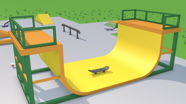 skatepark animate 3D 模型 .c4d .max .obj .3ds .fbx .stl .blend 