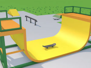 Skatepark animiert 3D Modell