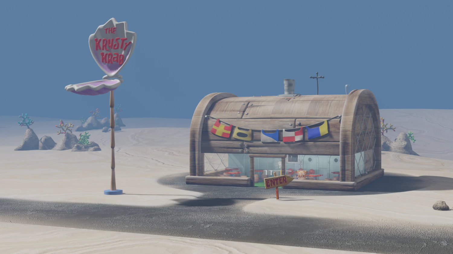 krusty krab by spongebob squarepants 3D Model .c4d .max .obj .3ds .fbx .stl .blend 