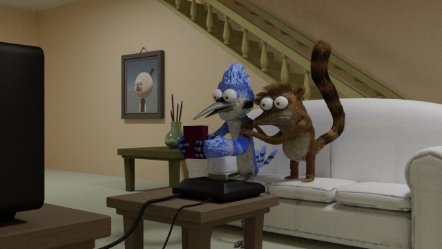 rigby and mordecai from regular show 3D Model .c4d .max .obj .3ds .fbx .stl .blend 
