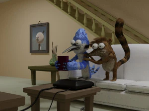 Ригби и Мордекай из обычного шоу 3D Модель