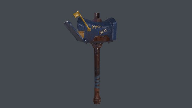 axe mail box 3D Model .c4d .max .obj .3ds .fbx .stl .blend 
