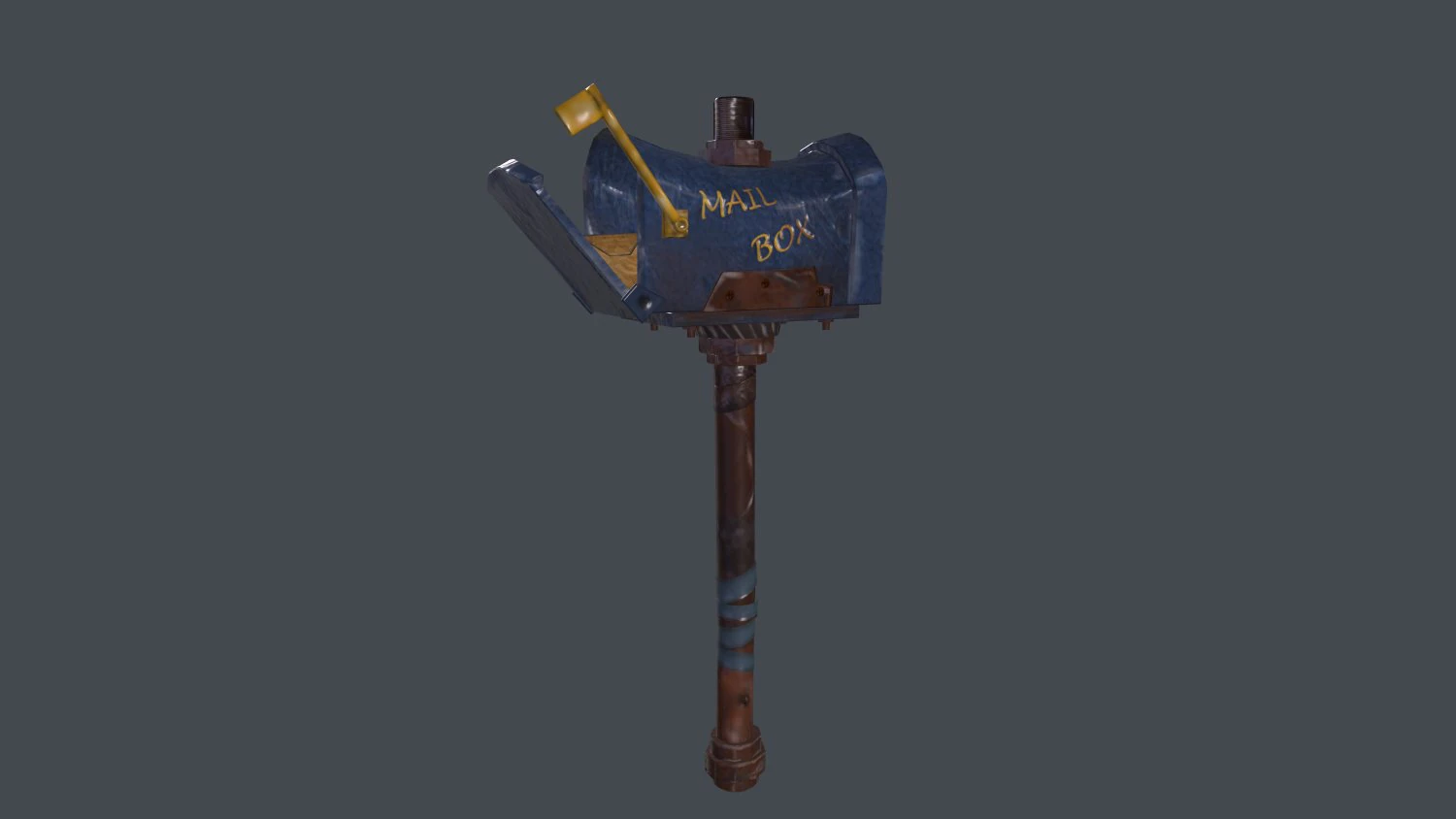axe mail box 3D Model .c4d .max .obj .3ds .fbx .stl .blend 