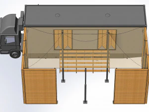 sergi standı kamyon &ccedil;adırı 3D Model