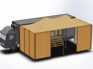 exhibition stand truck tent 3D Model