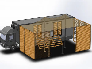 exhibition stand truck tent 3D Model