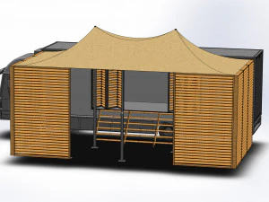 exhibition stand truck tent 3D Model
