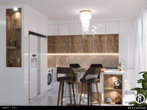 white modern kitchen Modèle 3D