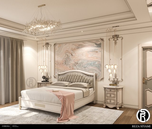 neo classic bedroom02 3D Model .c4d .max .obj .3ds .fbx .stl .blend 