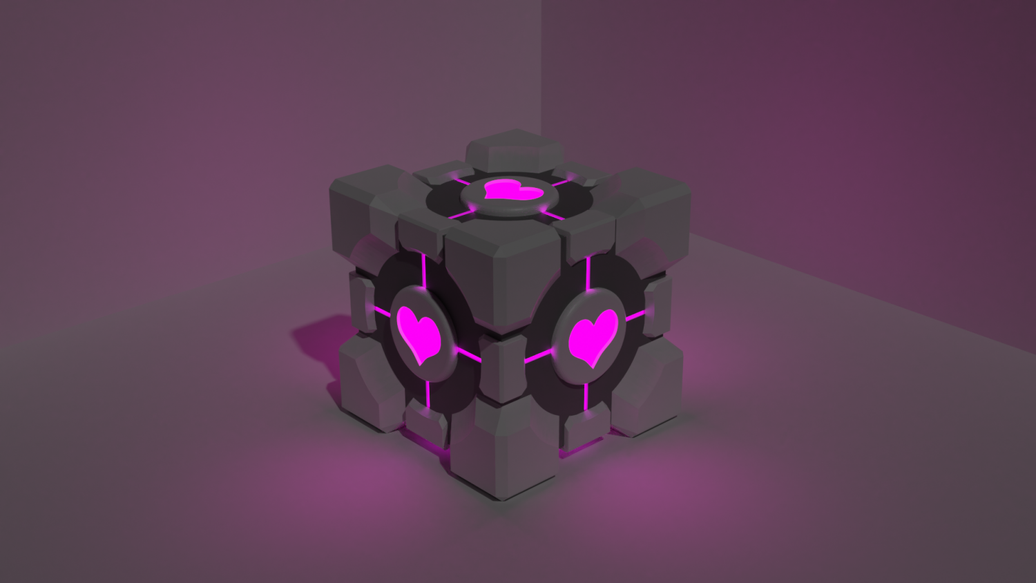 companion cube from portal2 videogame Бесплатно 3D Модель in Другое 3DExport