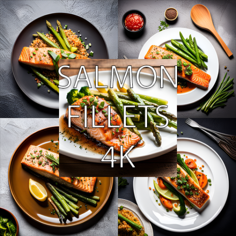 Salmon Fillets Pack 4K CG Textures .c4d .max .obj .3ds .fbx .stl .blend 